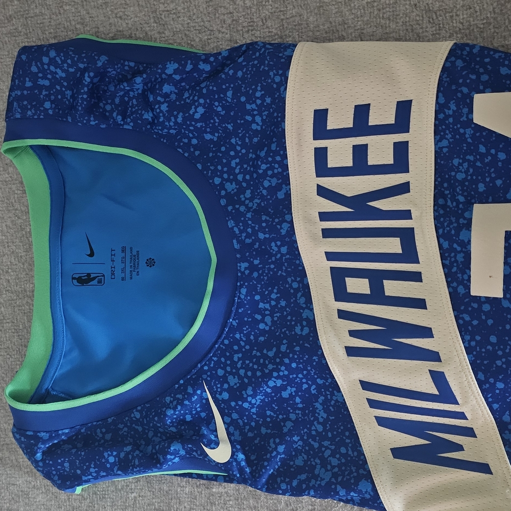 Nike Blue and White Milwaukee Jersey